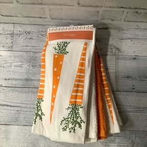 La Cuisine 4Pk Carrot Kitchen Towel Set